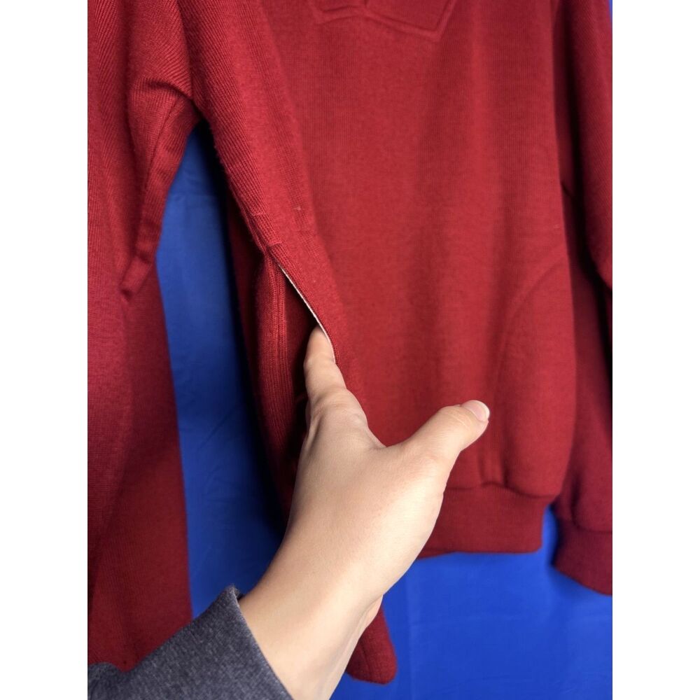 Vintage Coleman Mens Red Knit Henley Pullover Sweater Sz L Pockets 1990s Classic - Picture 6 of 8